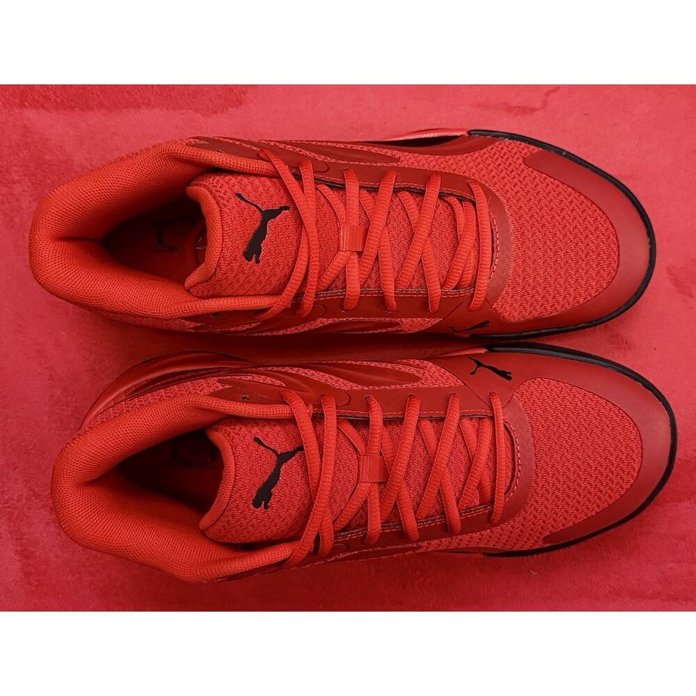 Puma Court Pro Basketball Sneakers Mens 8 Red Black Trim Shoes 310829-02 - Picture 13 of 13